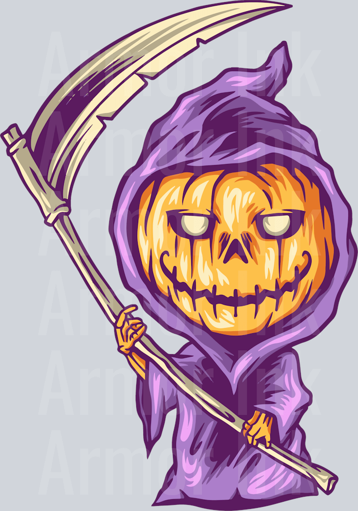 Halloween Pumpkin Evil Illustration DTF transfer