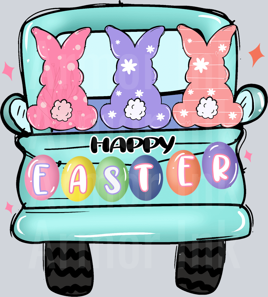 Happy Easter Car DTF Transfer | Ready-To-Press