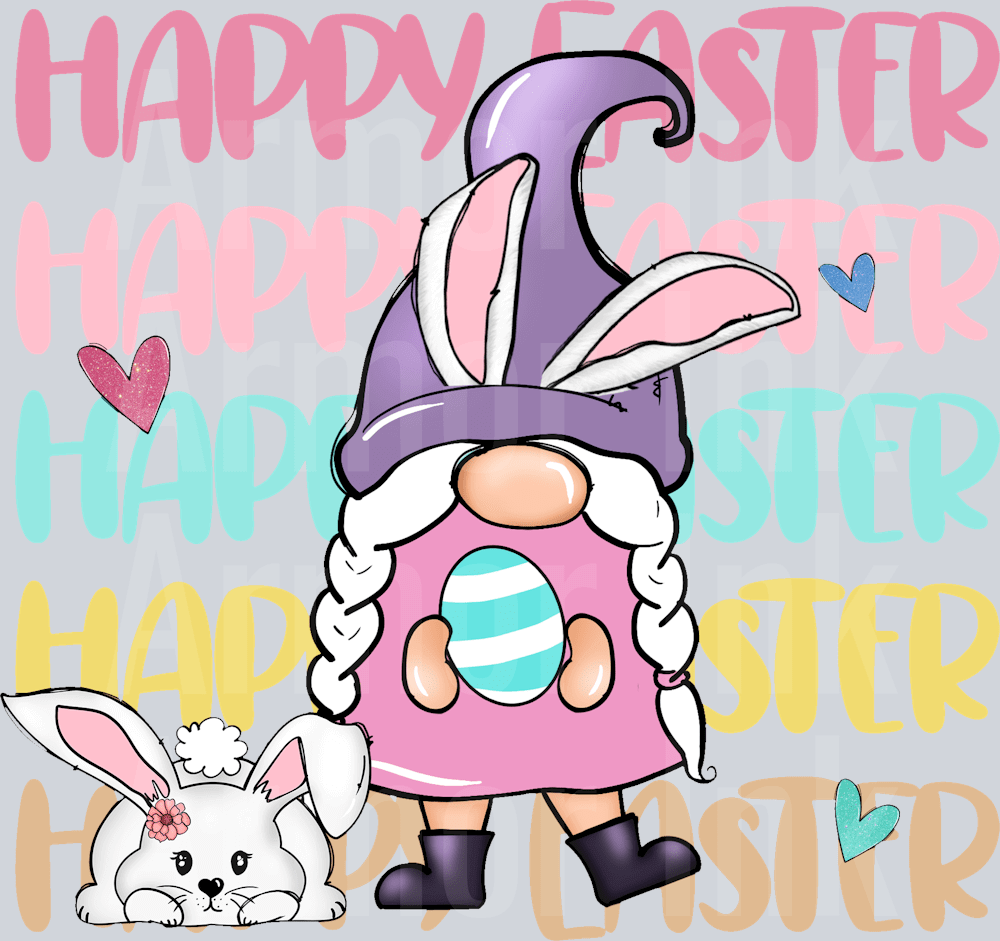Happy Easter Gnome DTF transfer