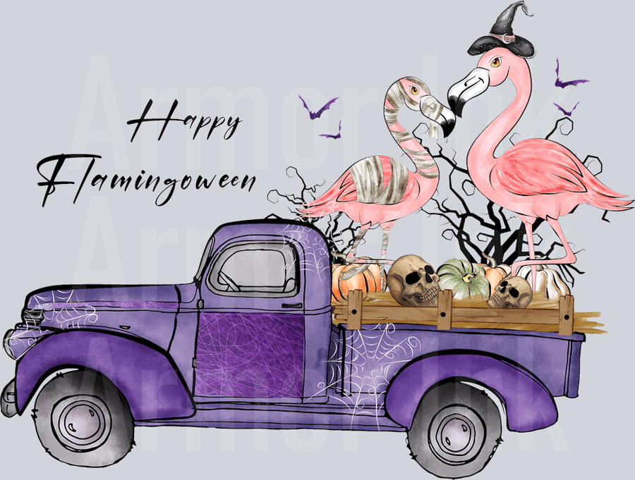 Happy Flamingoween DTF transfer