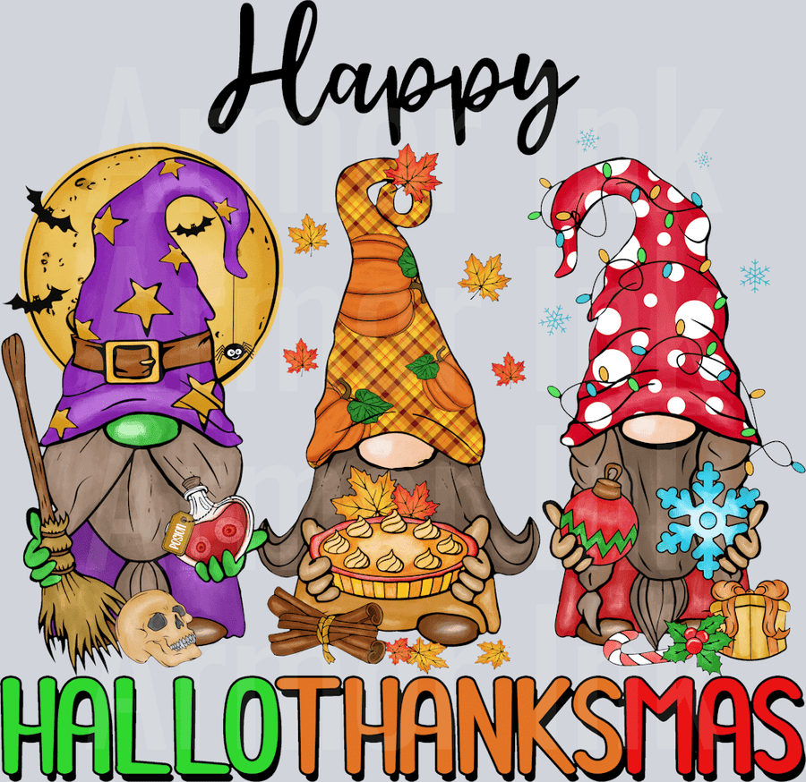 Happy Hallothanksmas DTF transfer