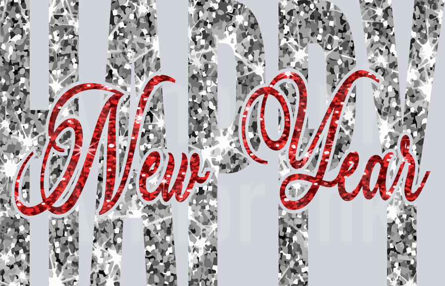 Happy New Year DTF transfer