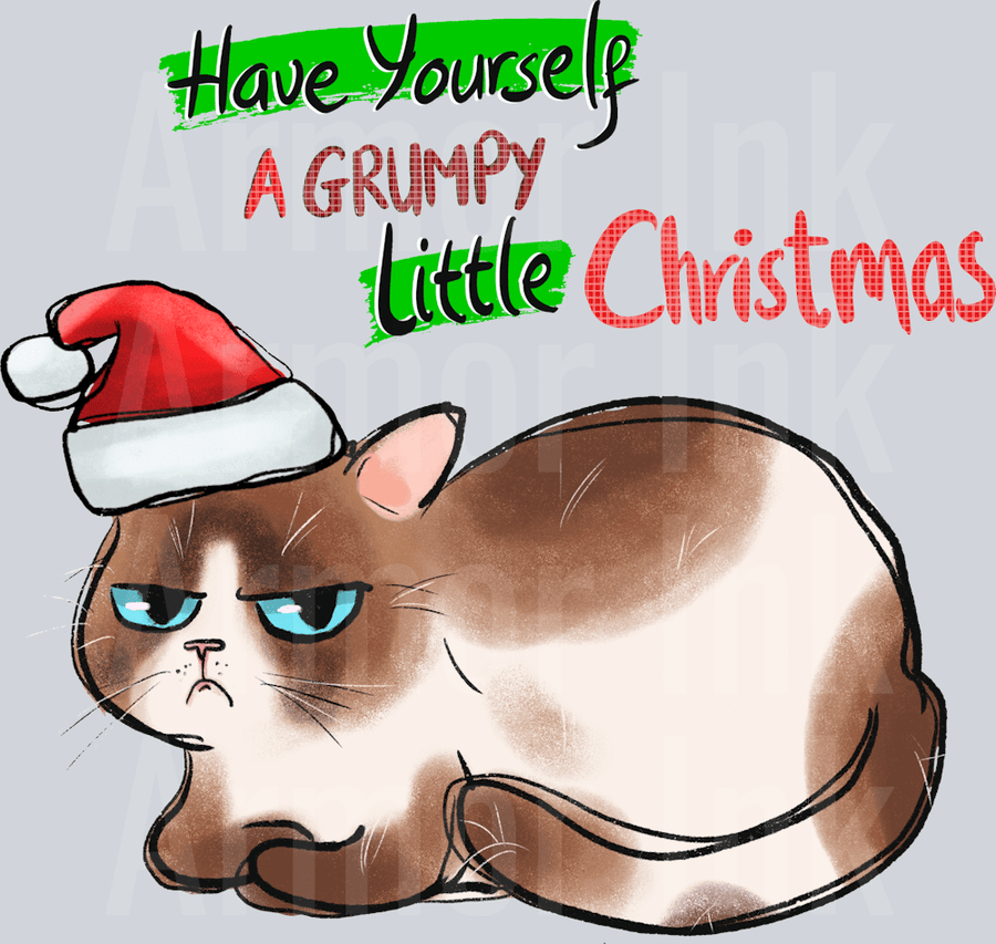 Have Yourself A Grumpy Little Christmas Cat DTF transfer