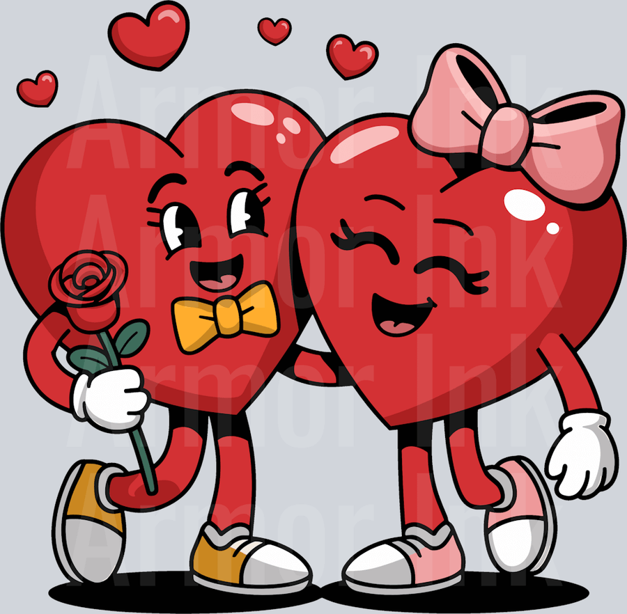 Hearts With Roses DTF transfer