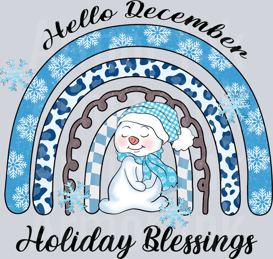 Hello December Holiday Blessings DTF transfer