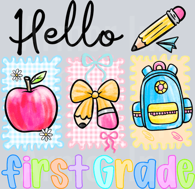 Hello First Grade DTF transfer