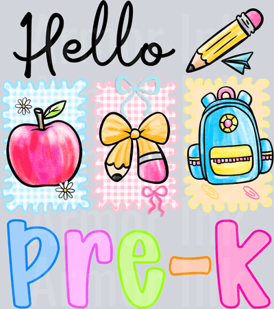 Hello Pre-K DTF transfer