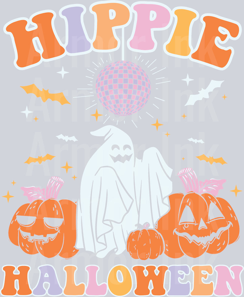 Hippie Halloween DTF transfer