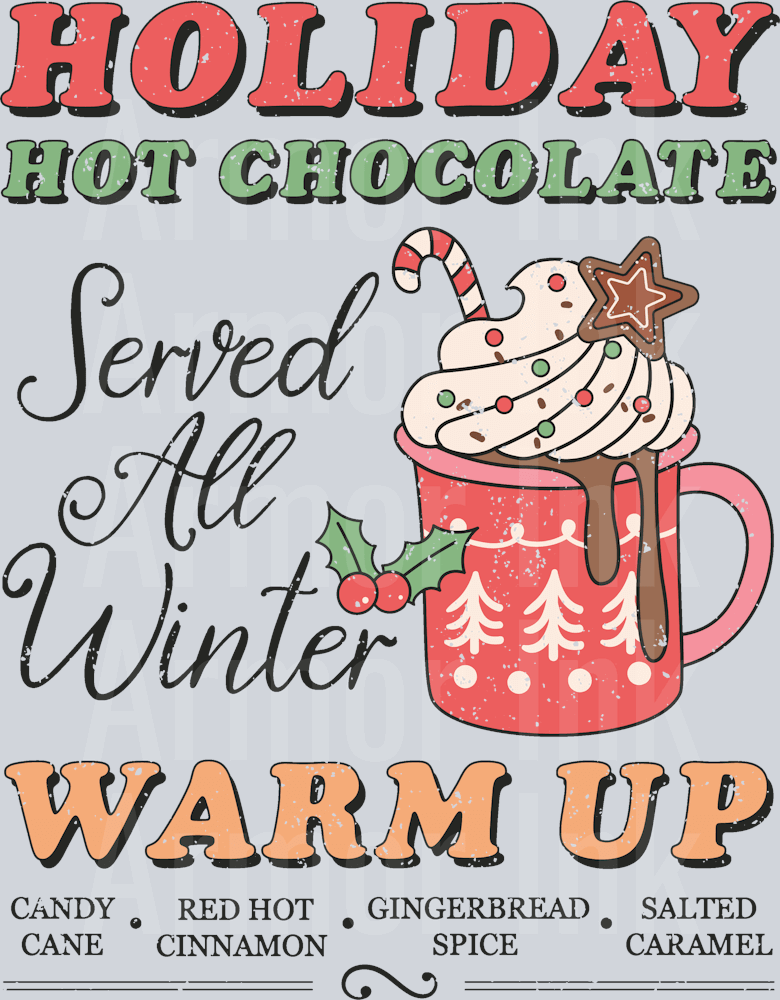 Holiday Hot Chocolate DTF transfer
