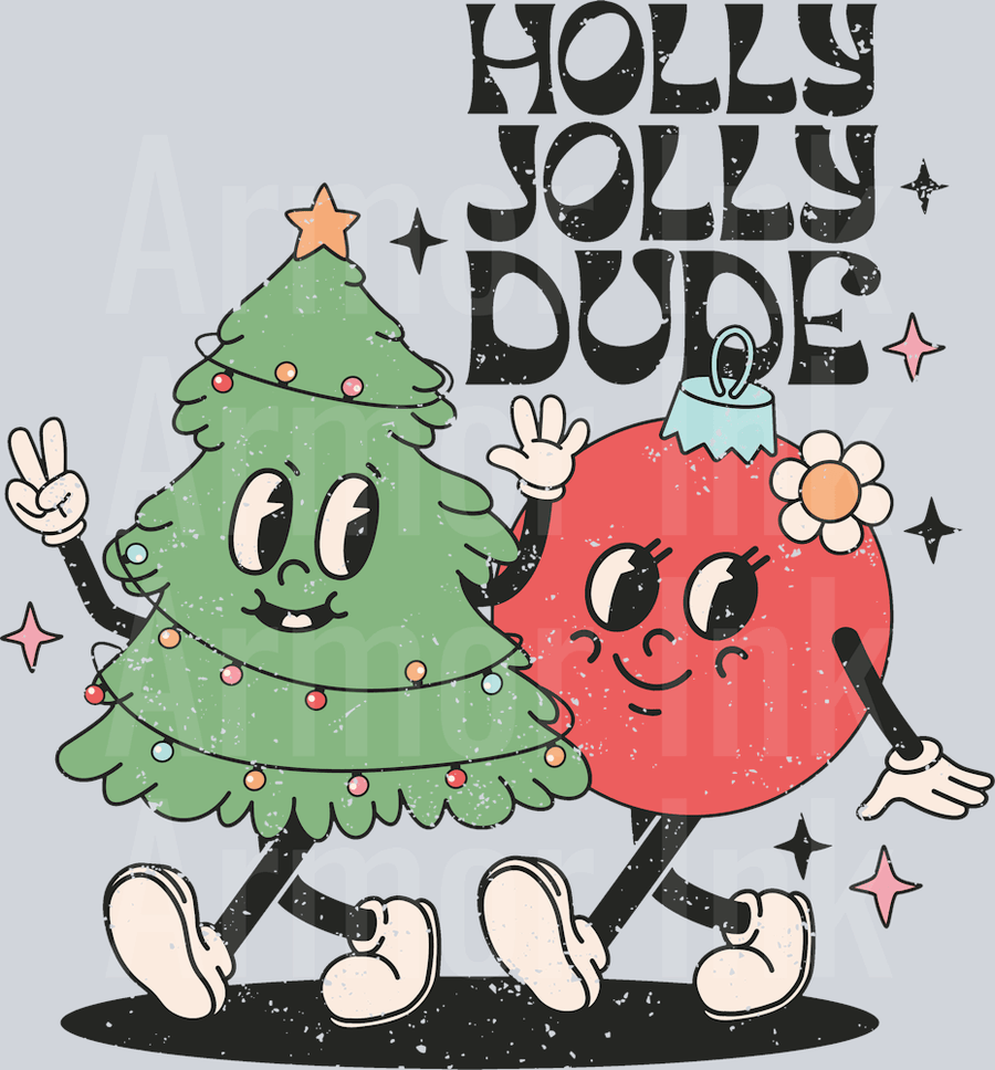 Holly Jolly Dude DTF transfer