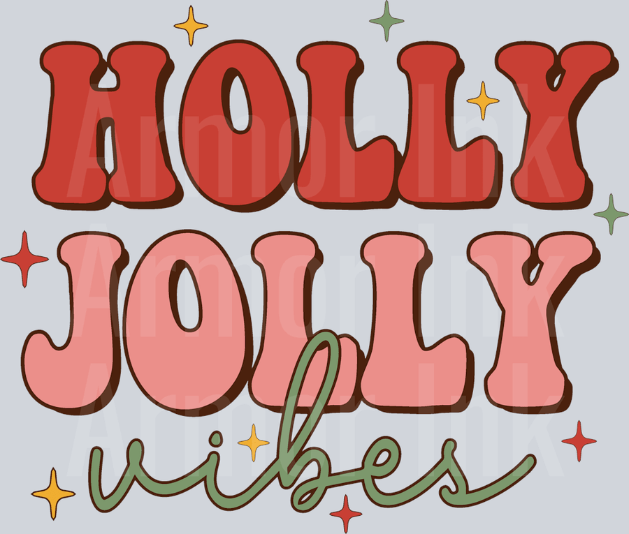 Holly Jolly Vibes DTF transfer