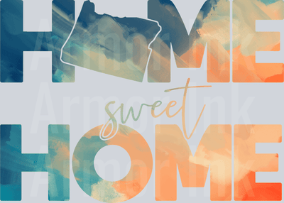 Home Sweet Home Color Splash DTF transfer