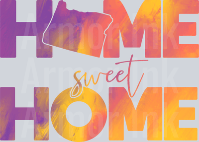 Home Sweet Home Color Splash DTF transfer