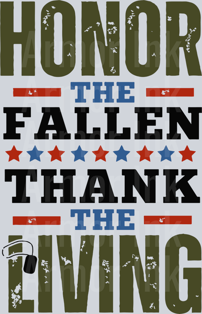Honor The Fallen Thank The Living DTF transfer