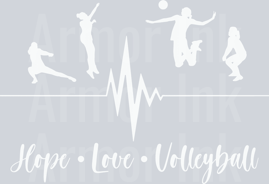Hope Love Volleyball DTF transfer