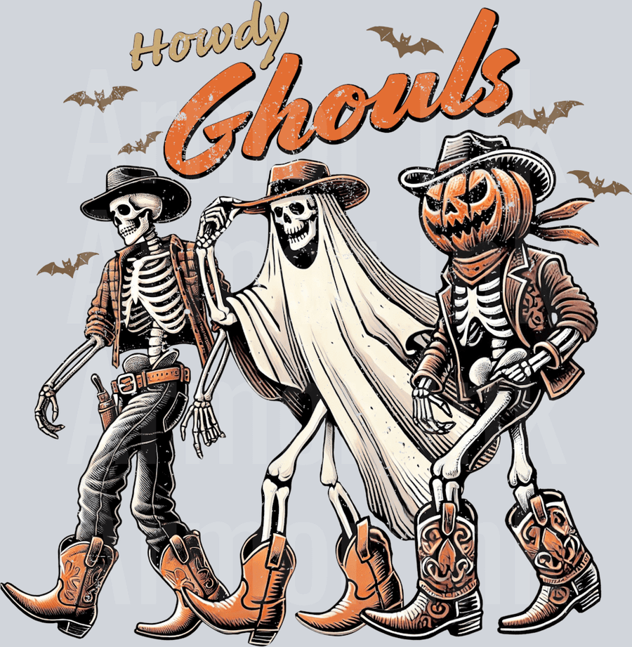 Howdy Ghouls DTF transfer