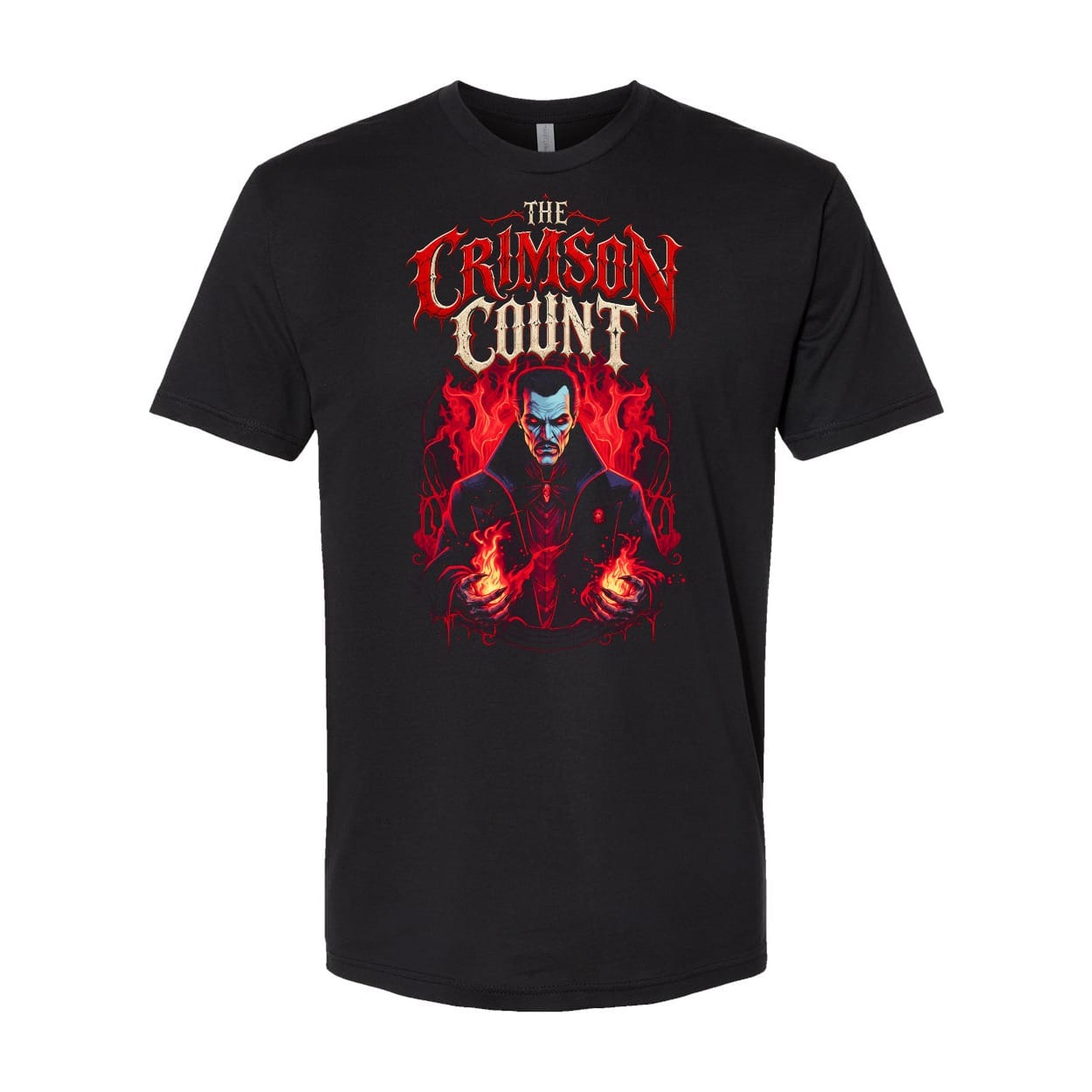 The Crimson Count Halloween Shirt, Dracula Vampire Graphic Tee, Gothic Horror T-Shirt, Unisex Black Tee