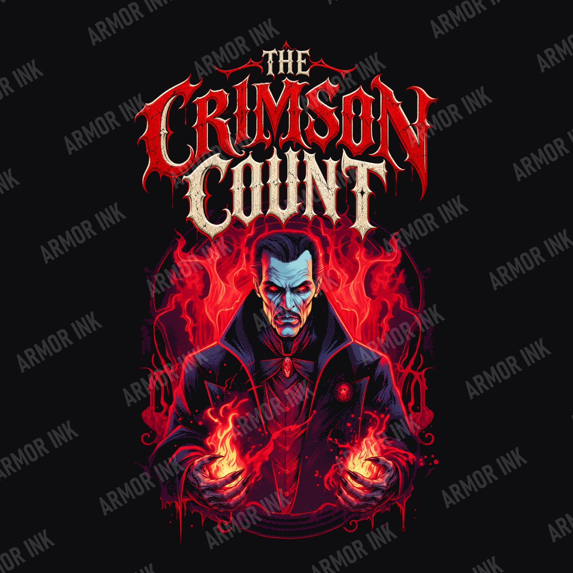 The Crimson Count Halloween Shirt, Dracula Vampire Graphic Tee, Gothic Horror T-Shirt, Unisex Black Tee