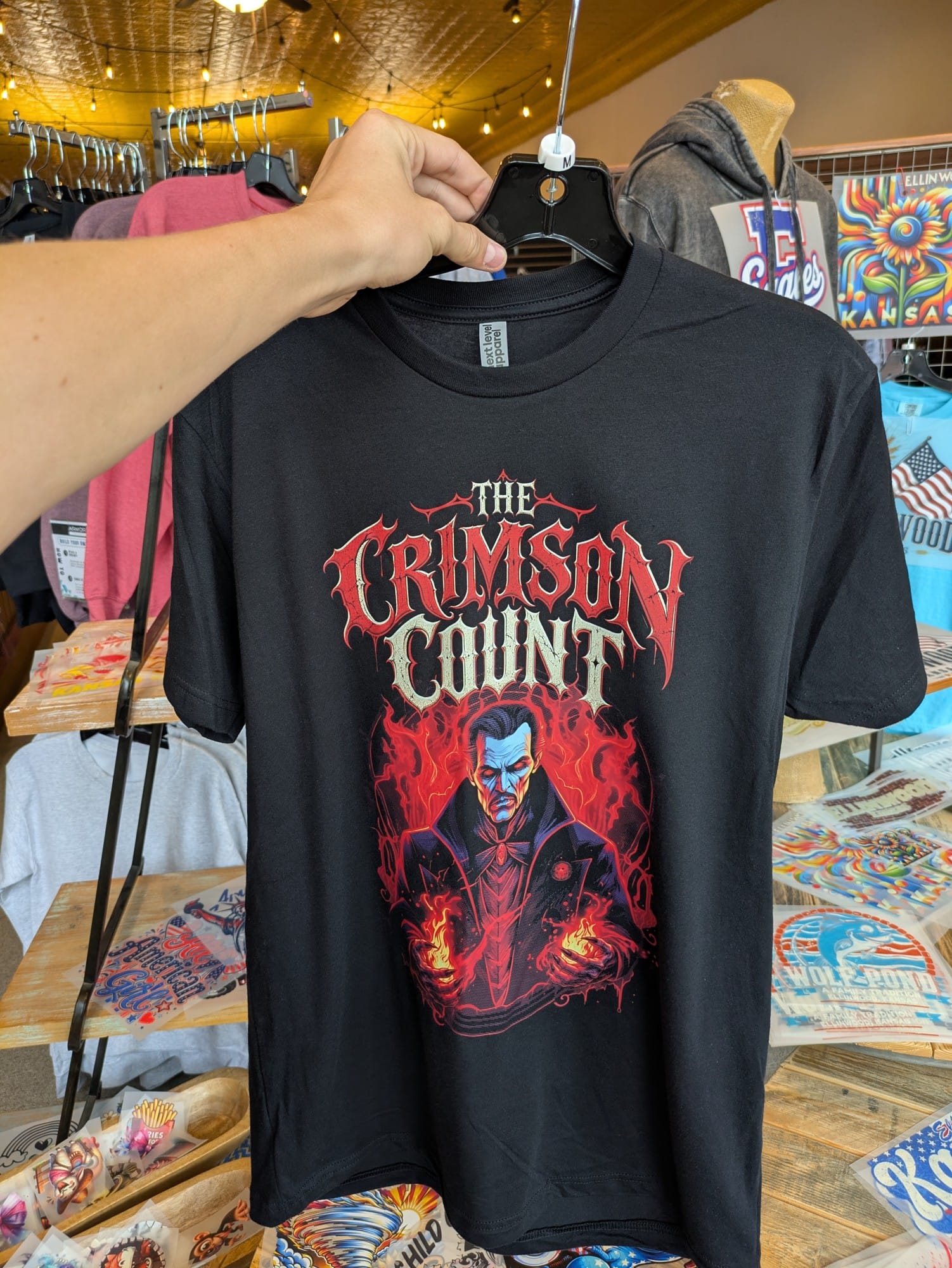 The Crimson Count Halloween Shirt, Dracula Vampire Graphic Tee, Gothic Horror T-Shirt, Unisex Black Tee