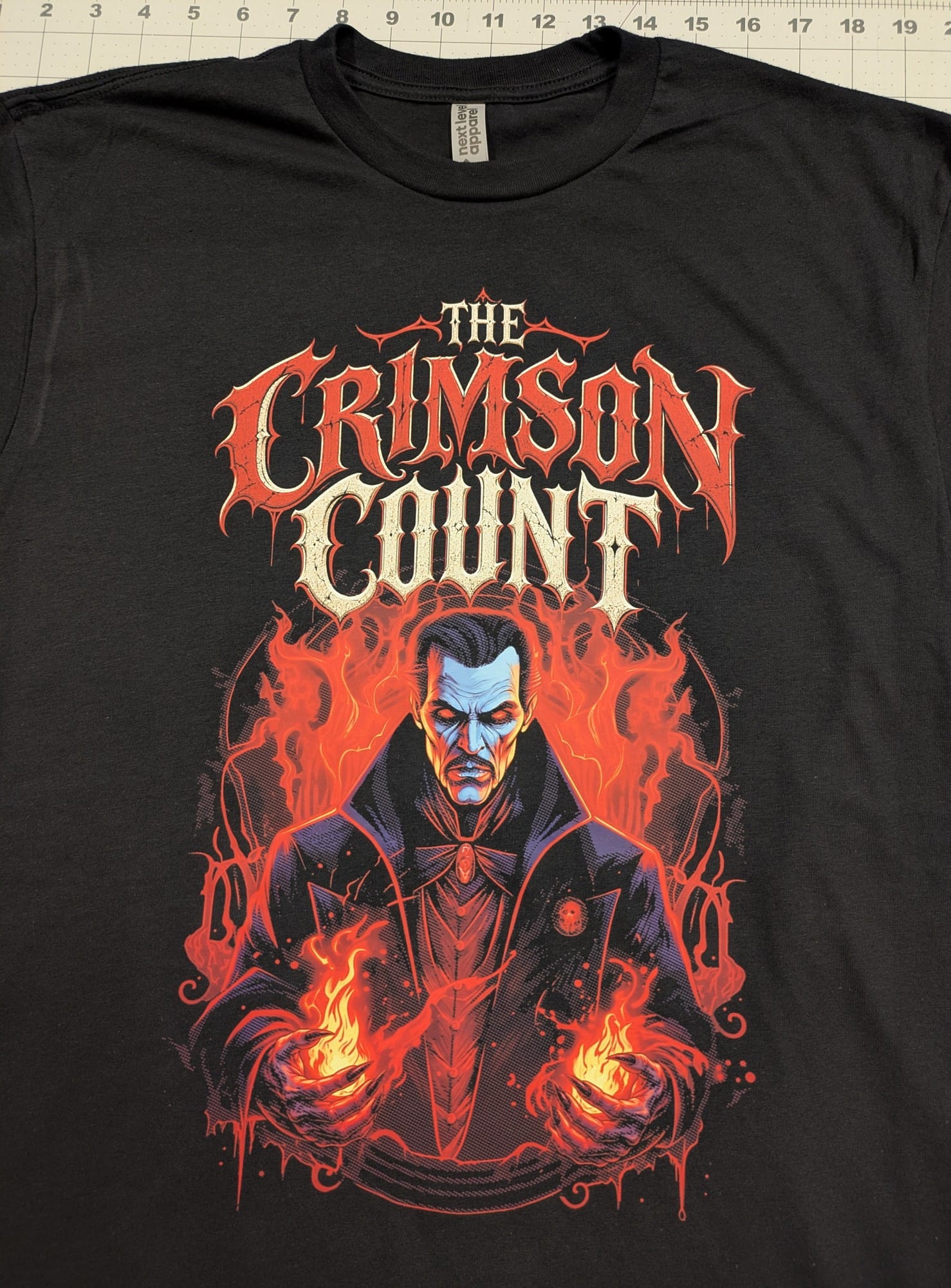 The Crimson Count Halloween Shirt, Dracula Vampire Graphic Tee, Gothic Horror T-Shirt, Unisex Black Tee