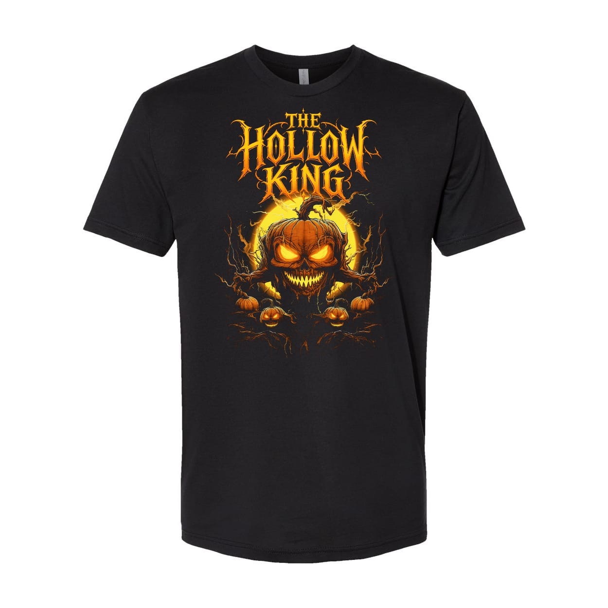 The Hollow King Halloween Shirt, Evil Pumpkin Skull Graphic Tee, Jack O Lantern Horror T-Shirt, Unisex Black Tee