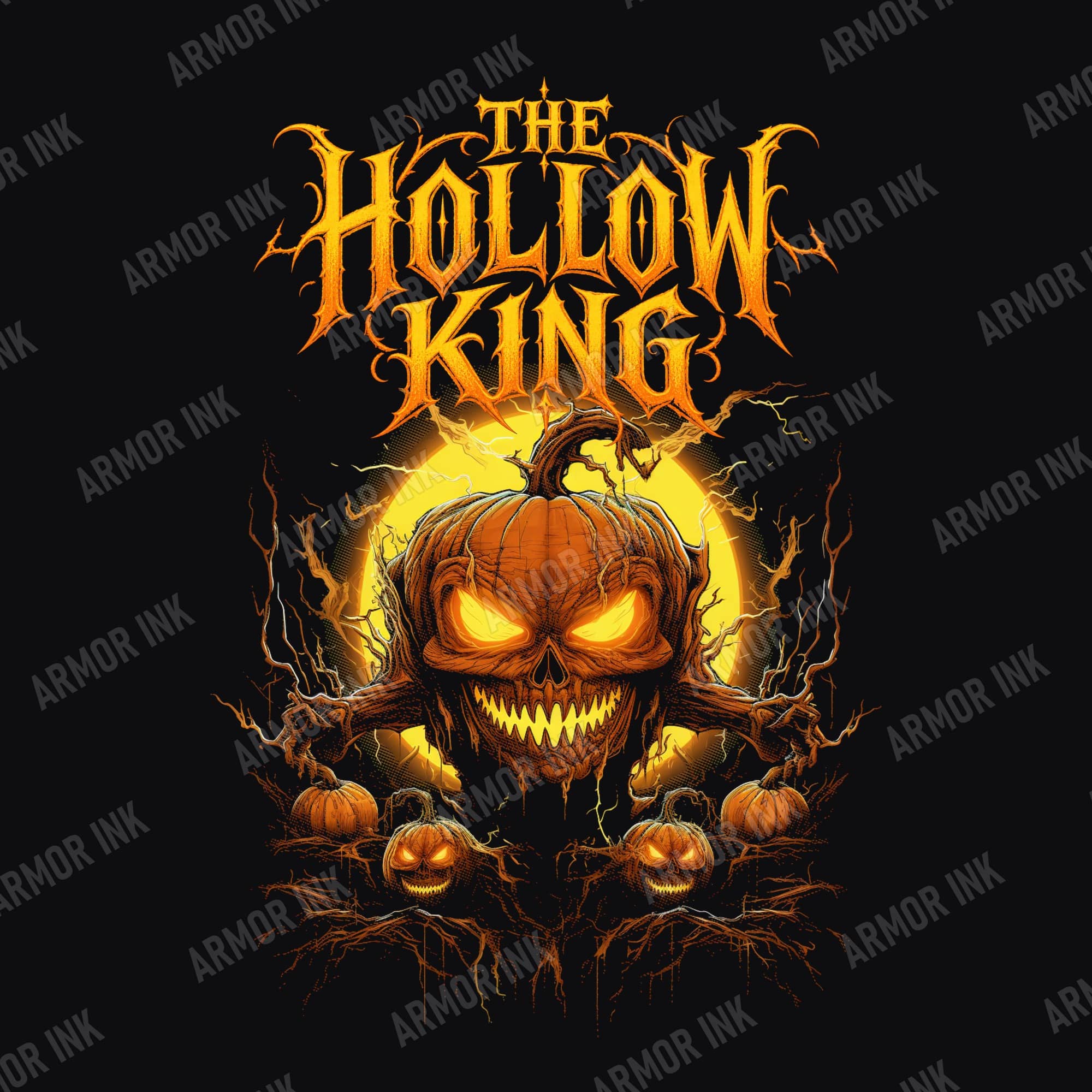The Hollow King Halloween Shirt, Evil Pumpkin Skull Graphic Tee, Jack O Lantern Horror T-Shirt, Unisex Black Tee