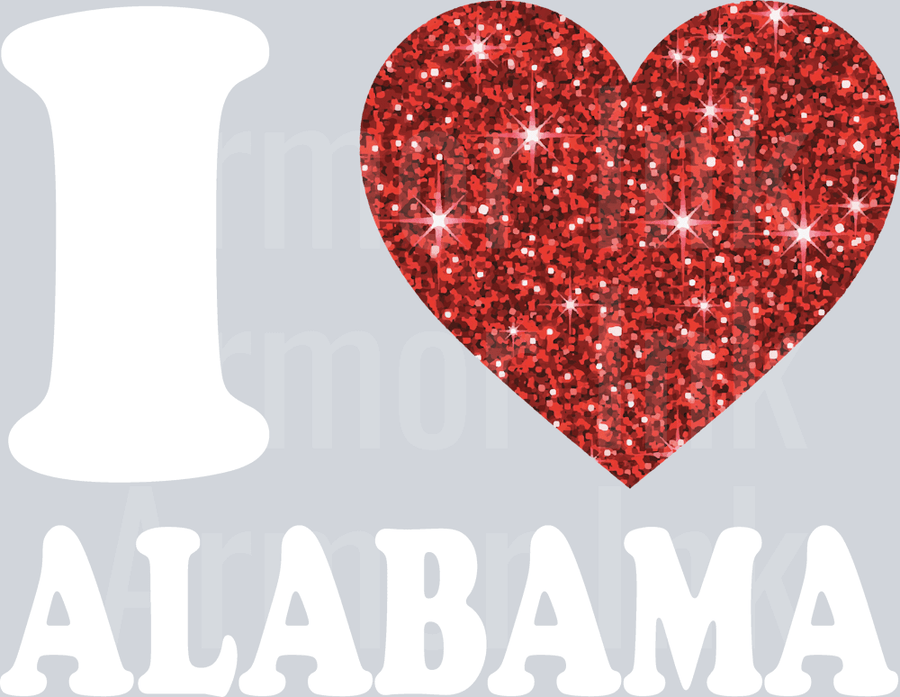 I Heart Alabama DTF transfer