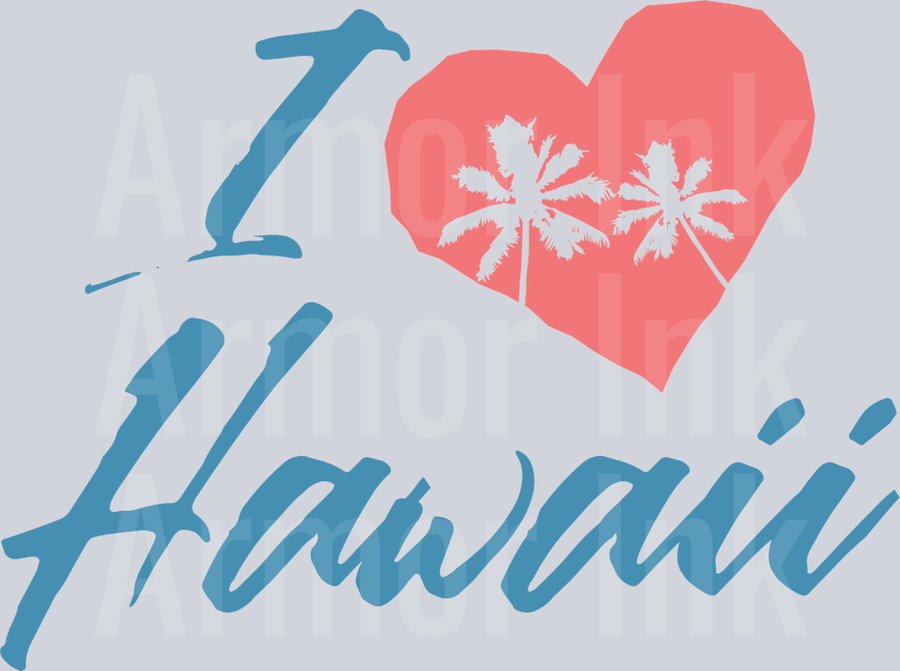 I Heart Hawaii DTF transfer
