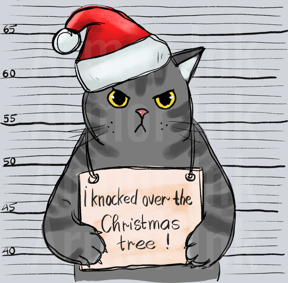 I Knocked Over The Christmas Tree Cat