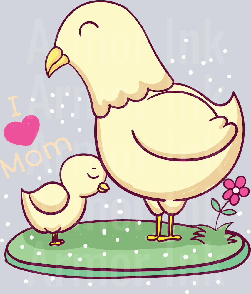 I Love Mom Chick DTF transfer