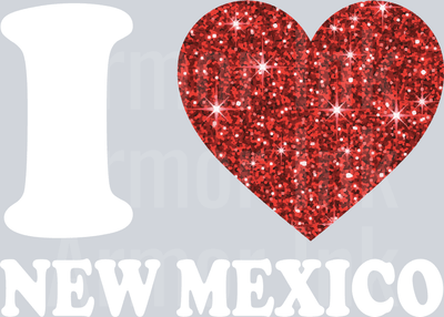 I Love New Mexico Sequin DTF transfer