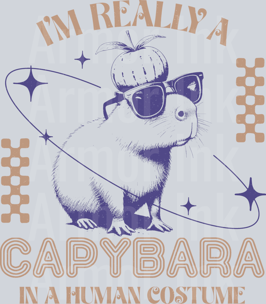 I'm Really A Capybara In A Human Costume Color DTF transfer