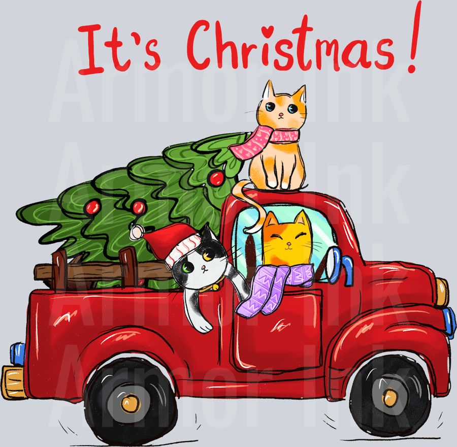 It's Christmas Farm Cat DTF transfer