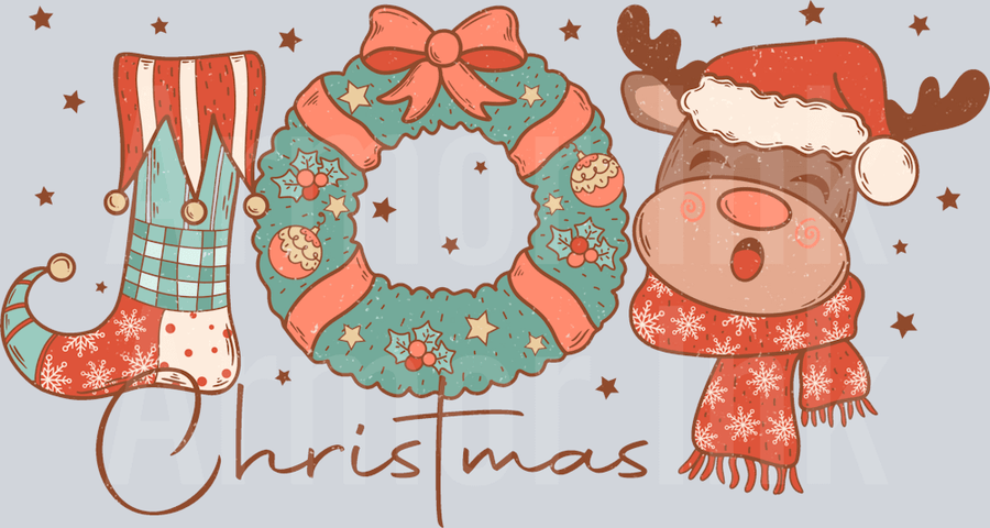 Joy Christmas DTF transfer