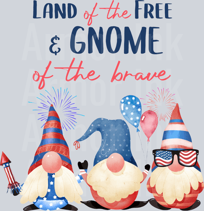 Land Of The Free And Gnome Of The Brave DTF transfer