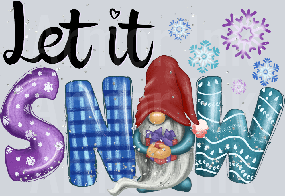Let It Snow DTF transfer