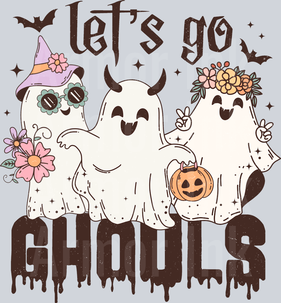 Let's Go Ghouls DTF transfer