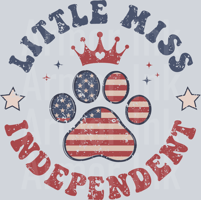 Little Miss Independent Paw DTF transfer