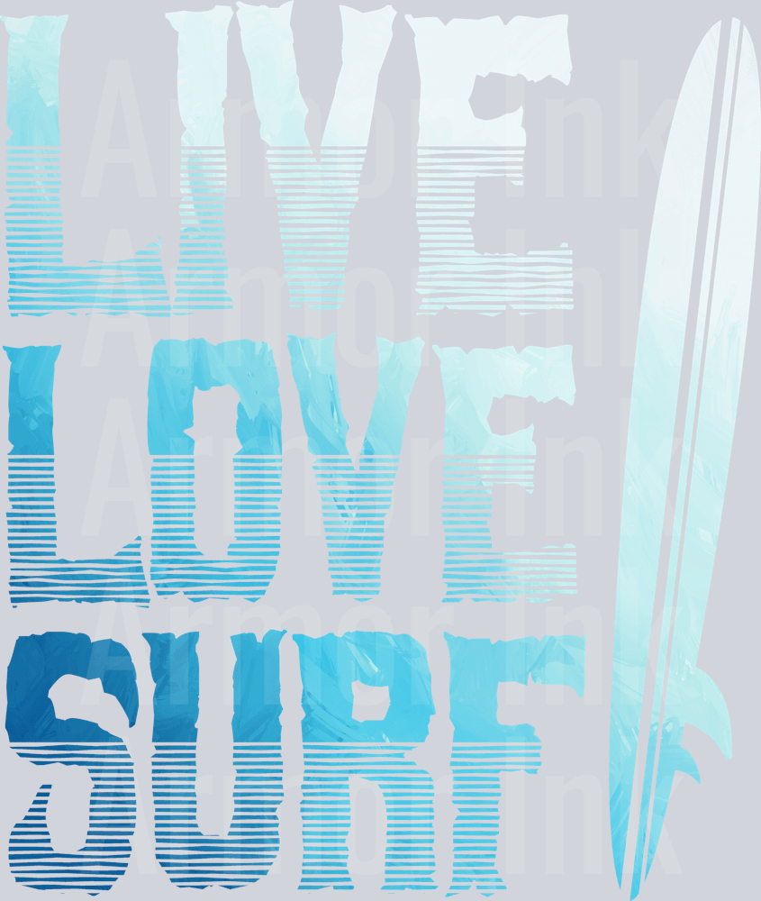 Live Love Surf DTF transfer