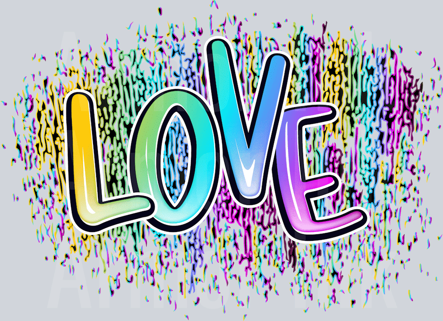 Love Colorful DTF transfer