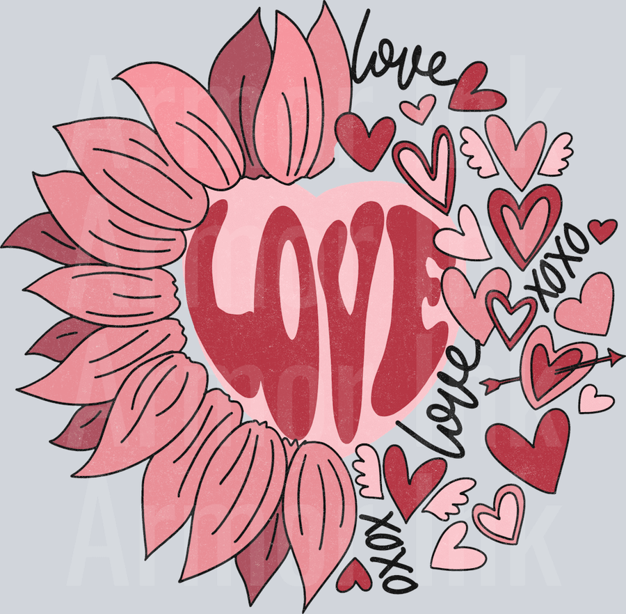 Love Flower DTF transfer