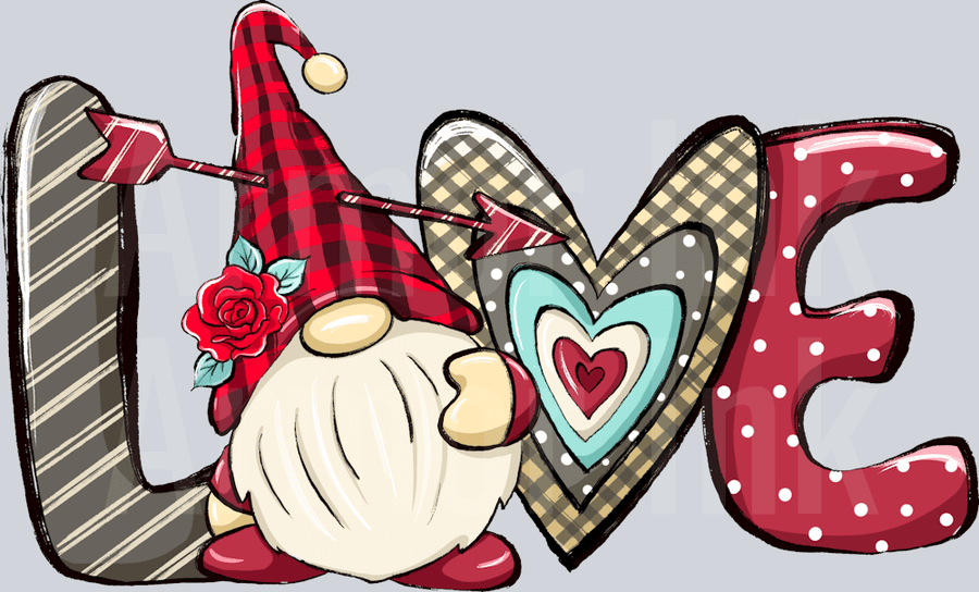 Love Gnome DTF transfer