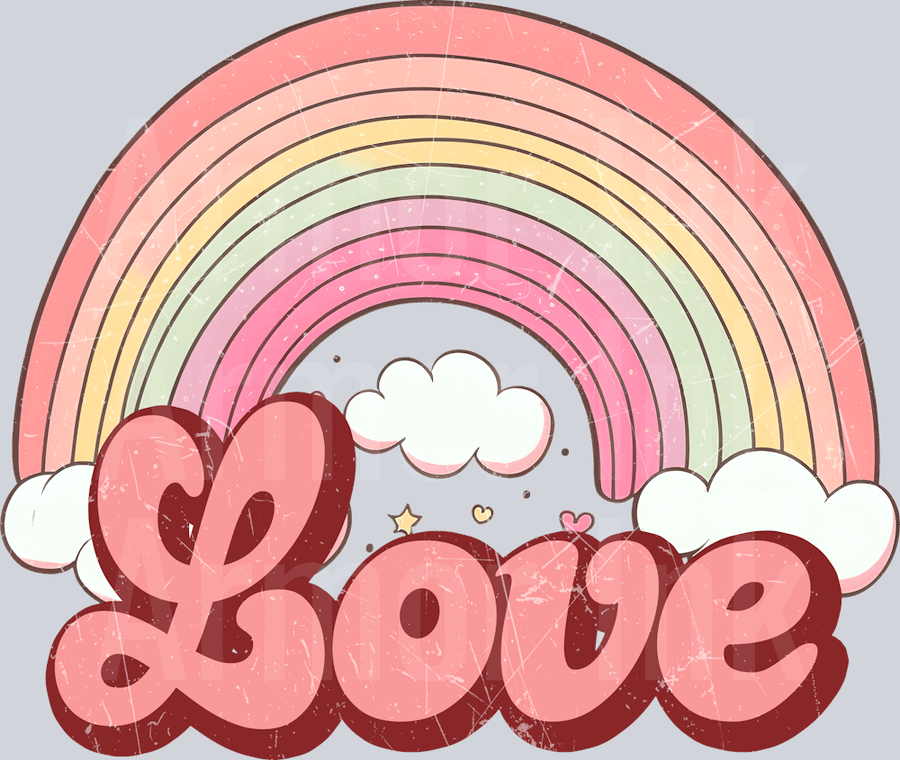 Love Rainbow DTF transfer