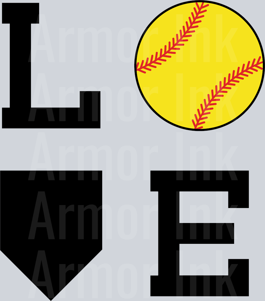 Love Softball DTF transfer