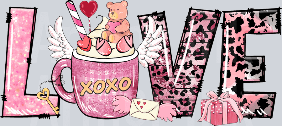Love XOXO DTF transfer