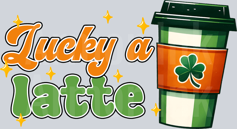 Lucky A Latte DTF transfer