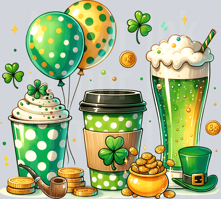 Lucky Drinks DTF transfer