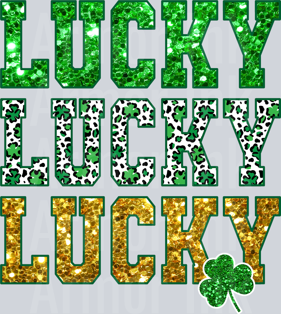 Lucky Sequin DTF transfer