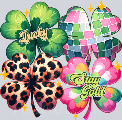 Lucky Stay Gold DTF transfer