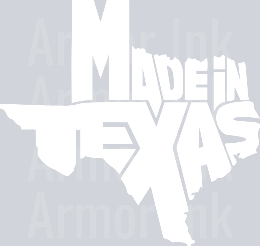 Made in Texas White DTF transfer